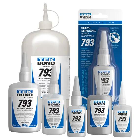 Adesivo Instantâneo Tekbond 793 - Frasco 100g / 20g